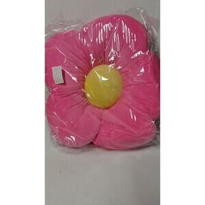 Flower Floor Pillow Seating Cushion - Cute Room Decor for Girls Pink 20x20 in